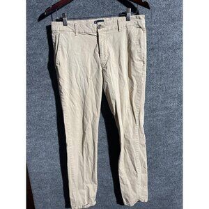 Kloth Pants Mens 35x30 Beige Khakis Flat Front Straight Leg Casual Chino Twill